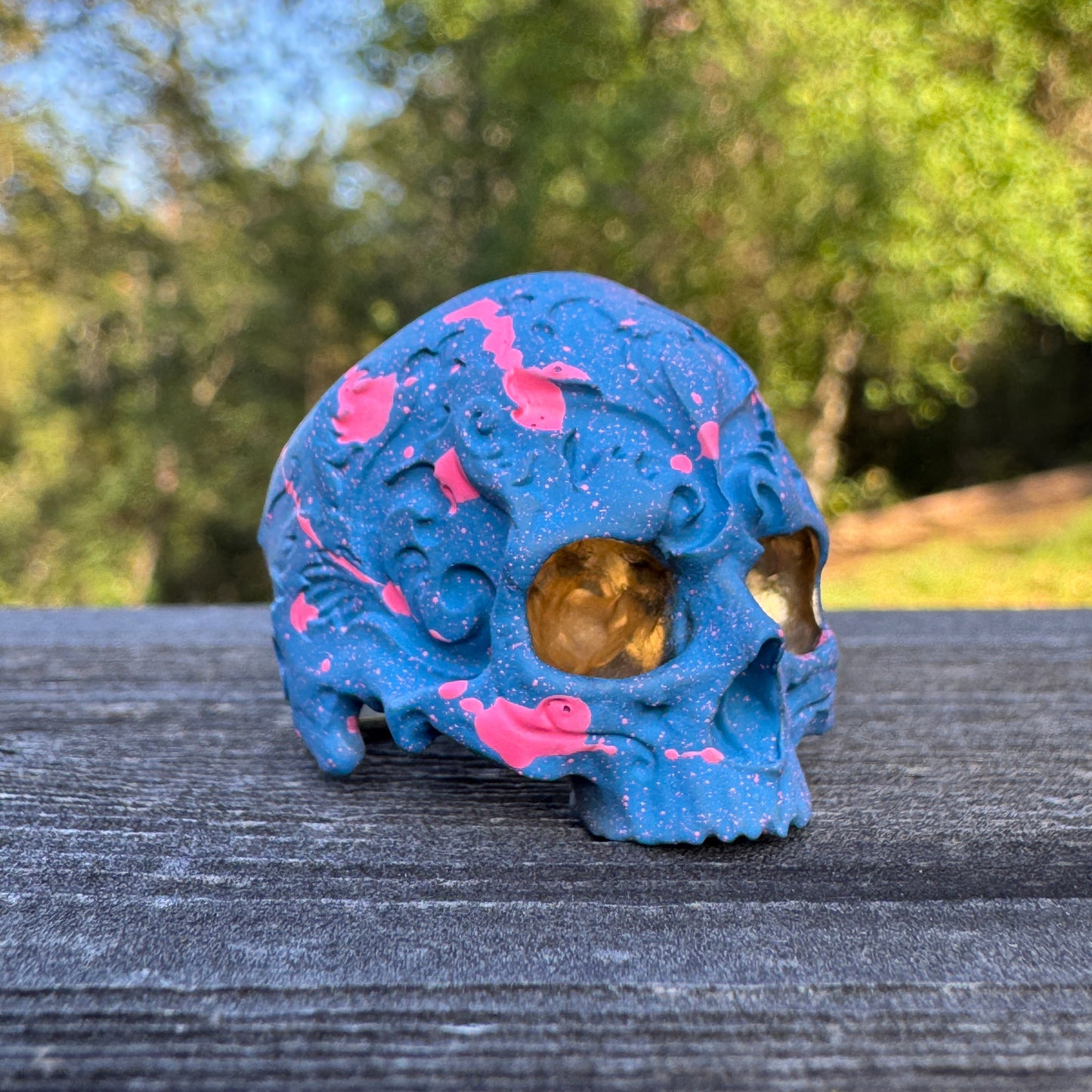 VIP Cotton Candy Skull Sterling w/ Gold Sockets