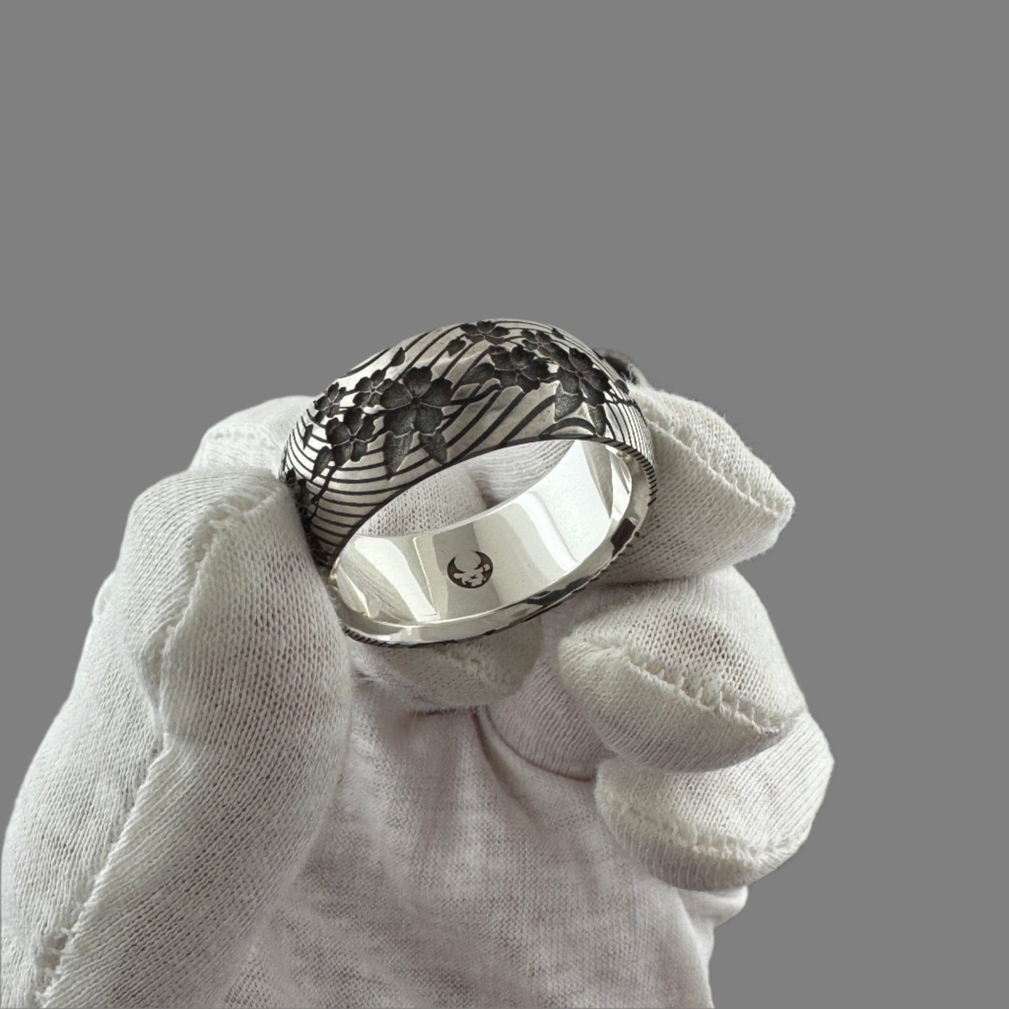 Cherry Blossom Band Sterling Silver
