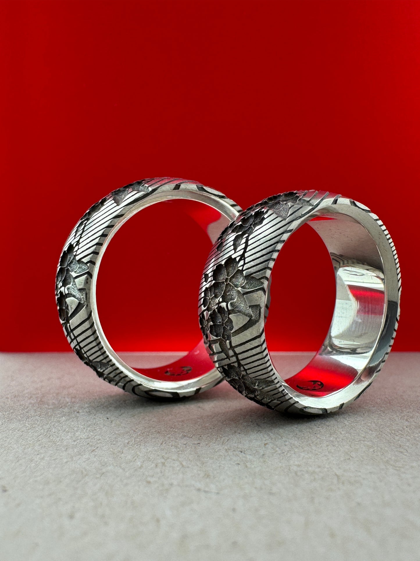 Cherry Blossom Band Sterling Silver