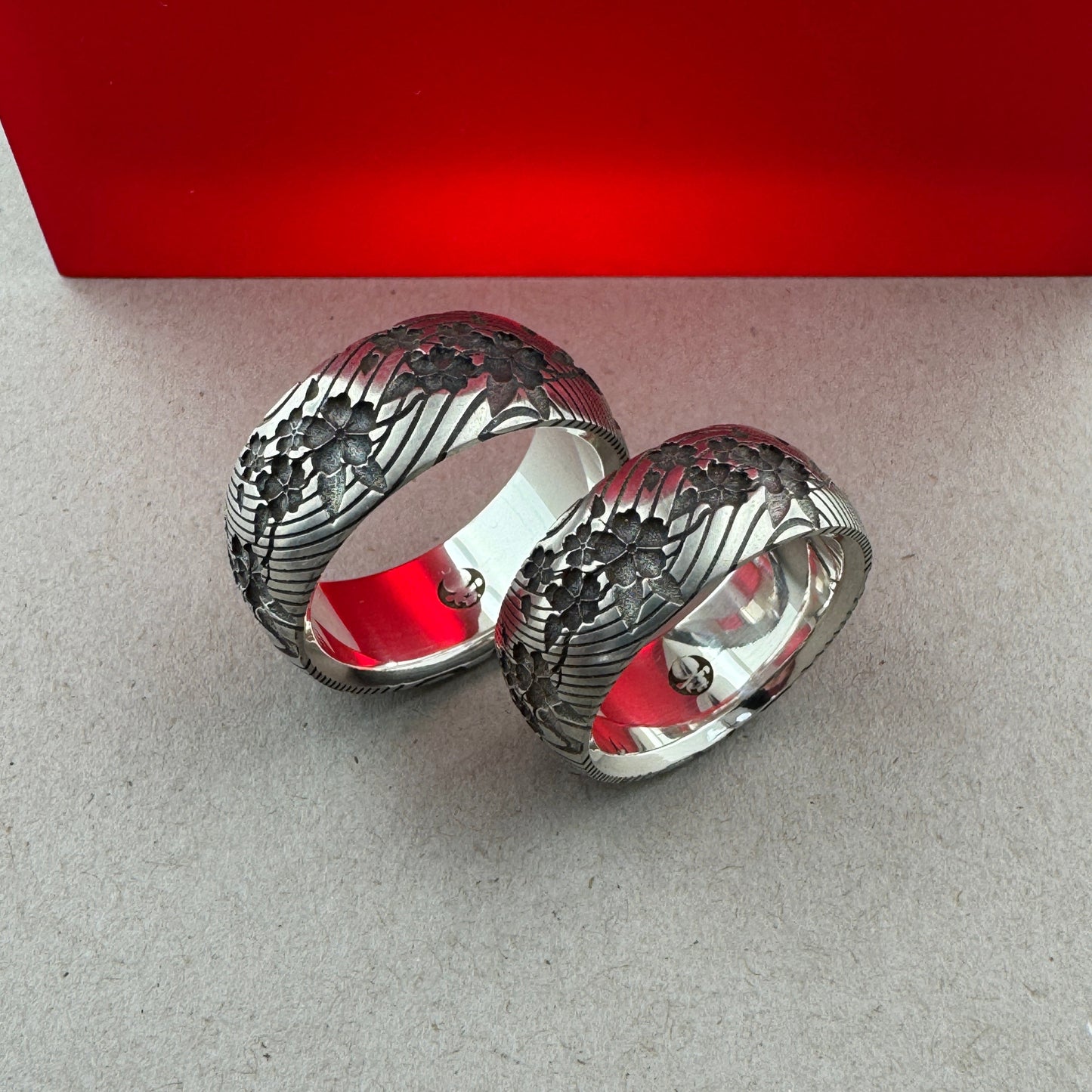 Cherry Blossom Band Sterling Silver