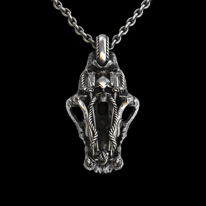 Saber Tooth Skull Sterling Pendant