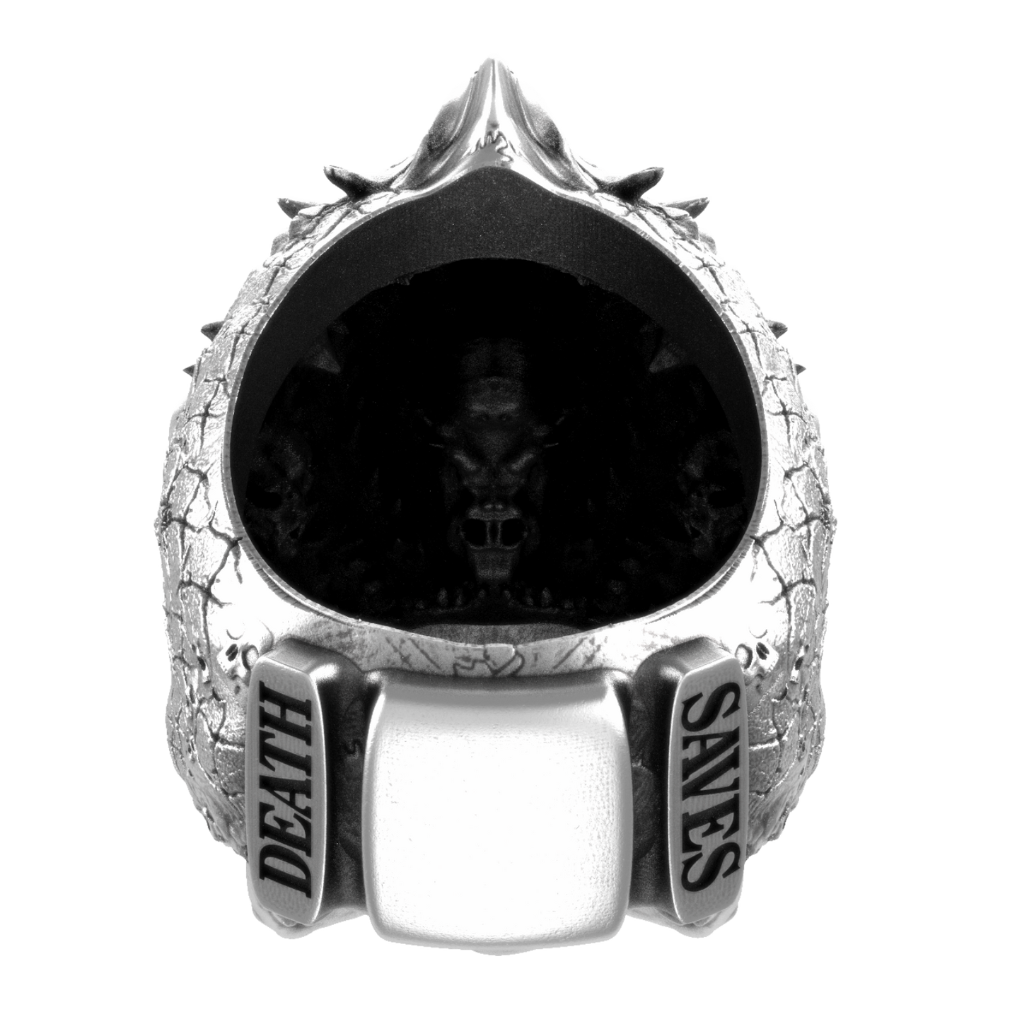 Cursed Skull Of The Dragon Wizard Ring | Silver