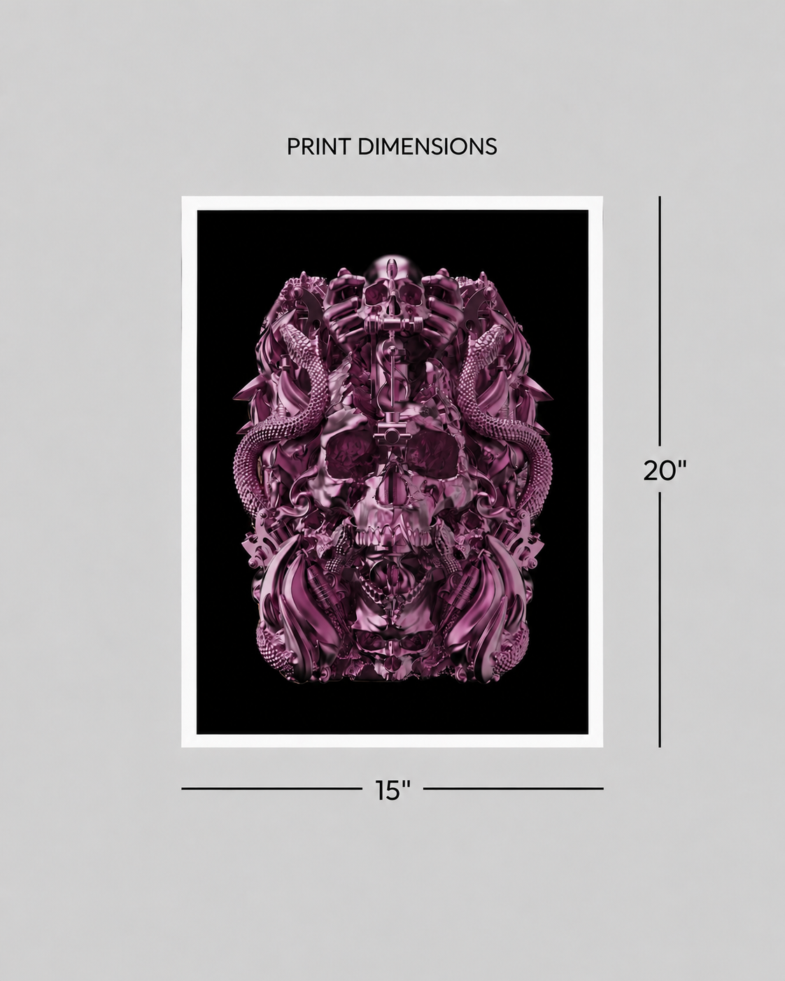 Fuchsia Tattoo Totem — Framed Edition of 40
