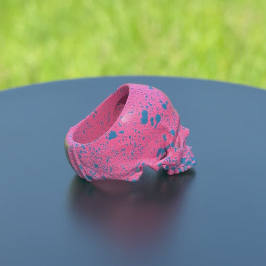 Brass SIA Half Jaw Splatter Skull (Cotton Candy)