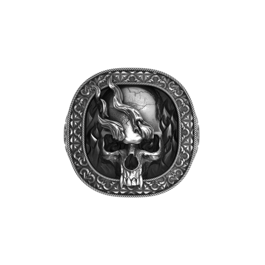 Smoking Skull Signet Ring