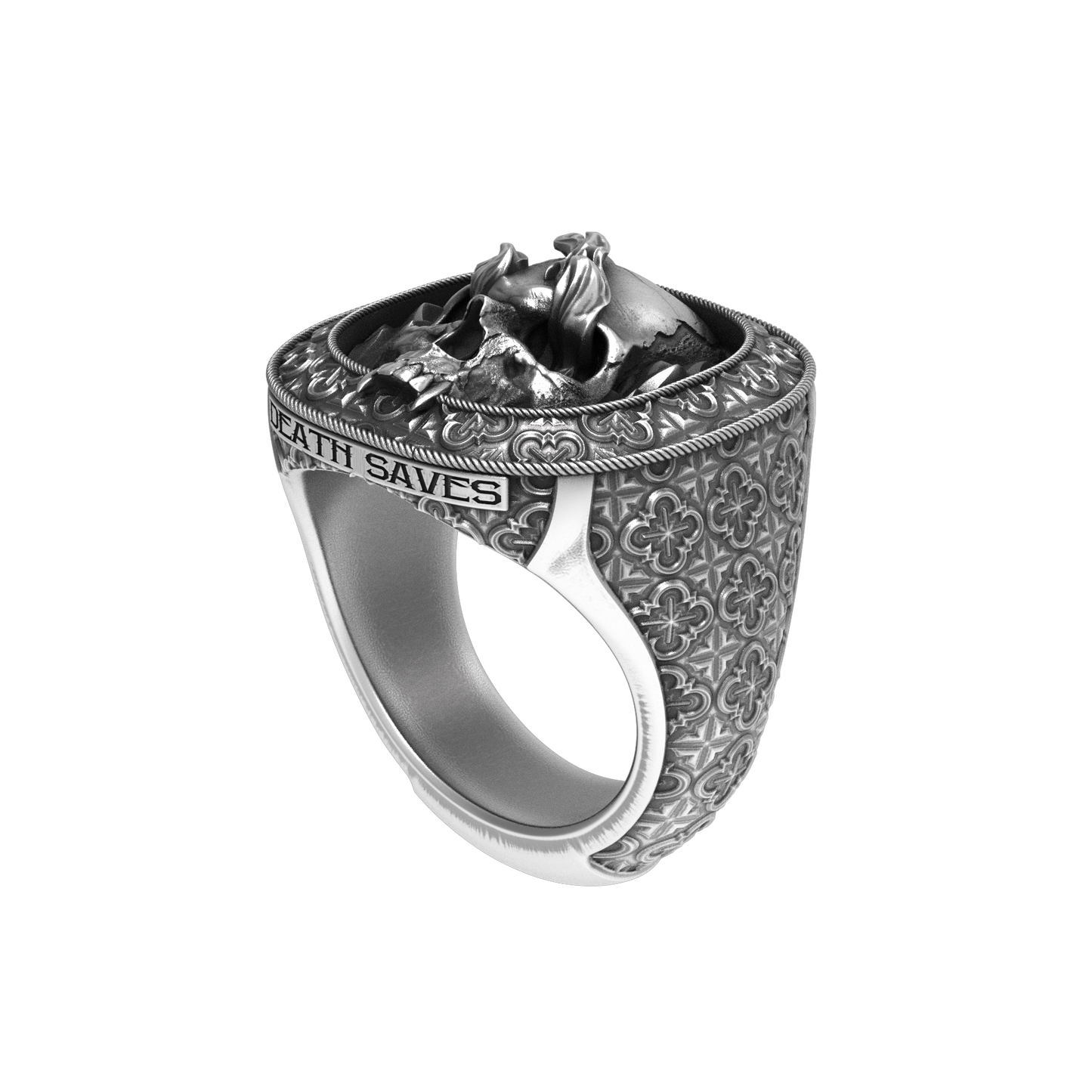 Smoking Skull Signet Ring