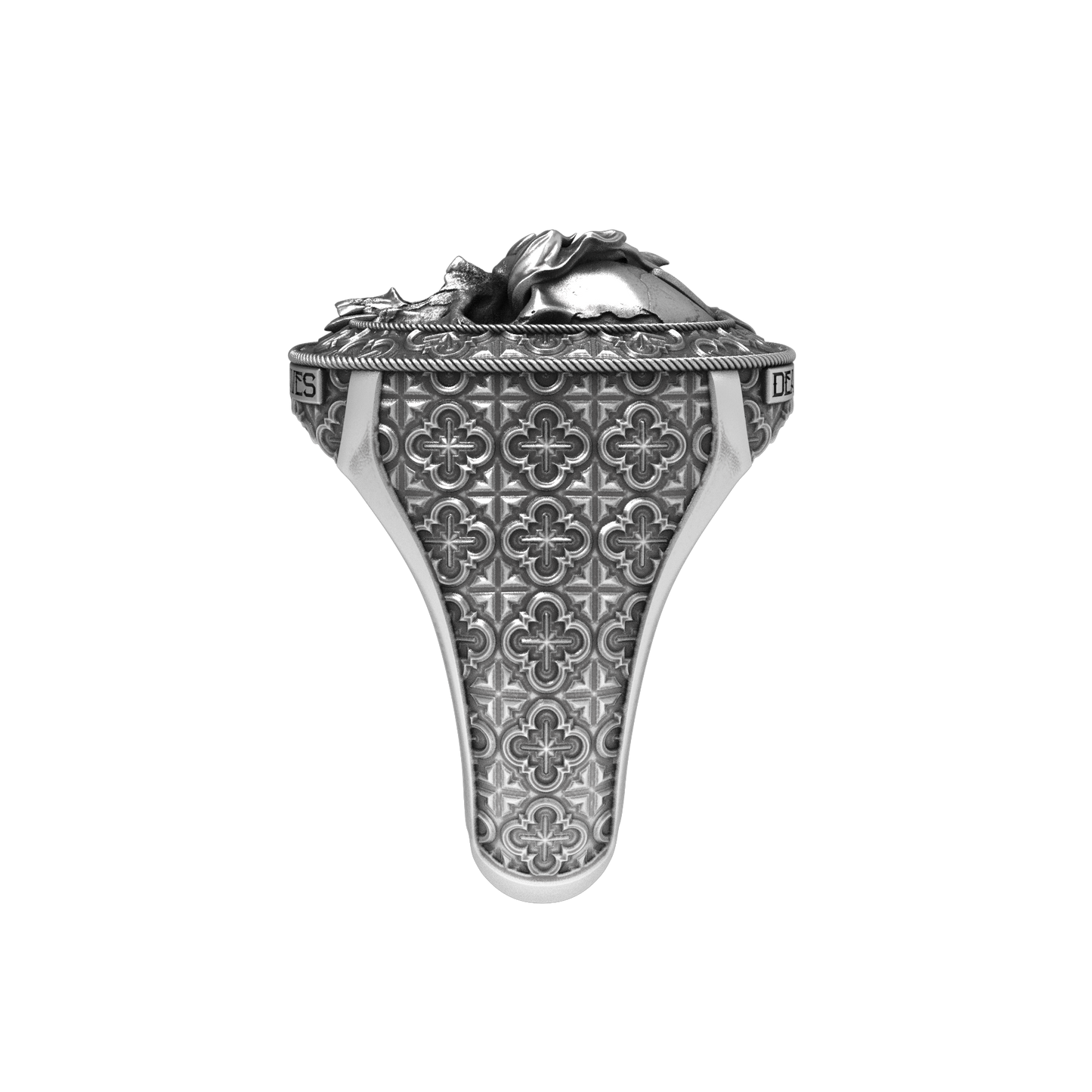 Smoking Skull Signet Ring