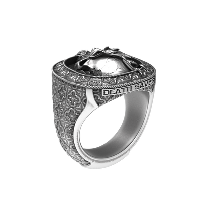 Smoking Skull Signet Ring