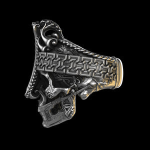Nordic ViKing Skull Ring Sterling Silver