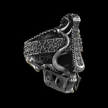 Load image into Gallery viewer, Nordic ViKing Skull Ring Sterling Silver