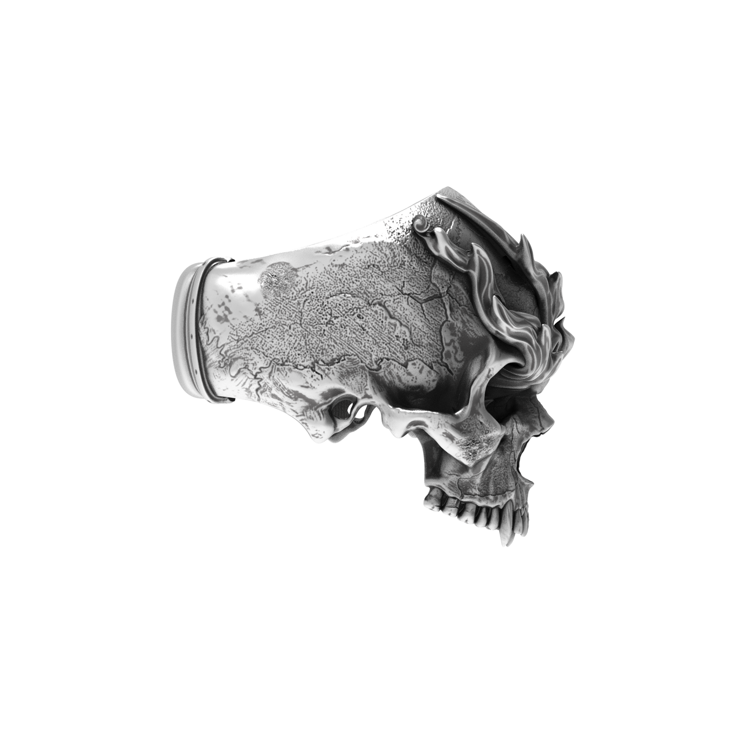 Smoking Skull Ring | Silver