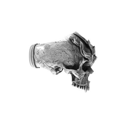 Smoking Skull Ring | Silver