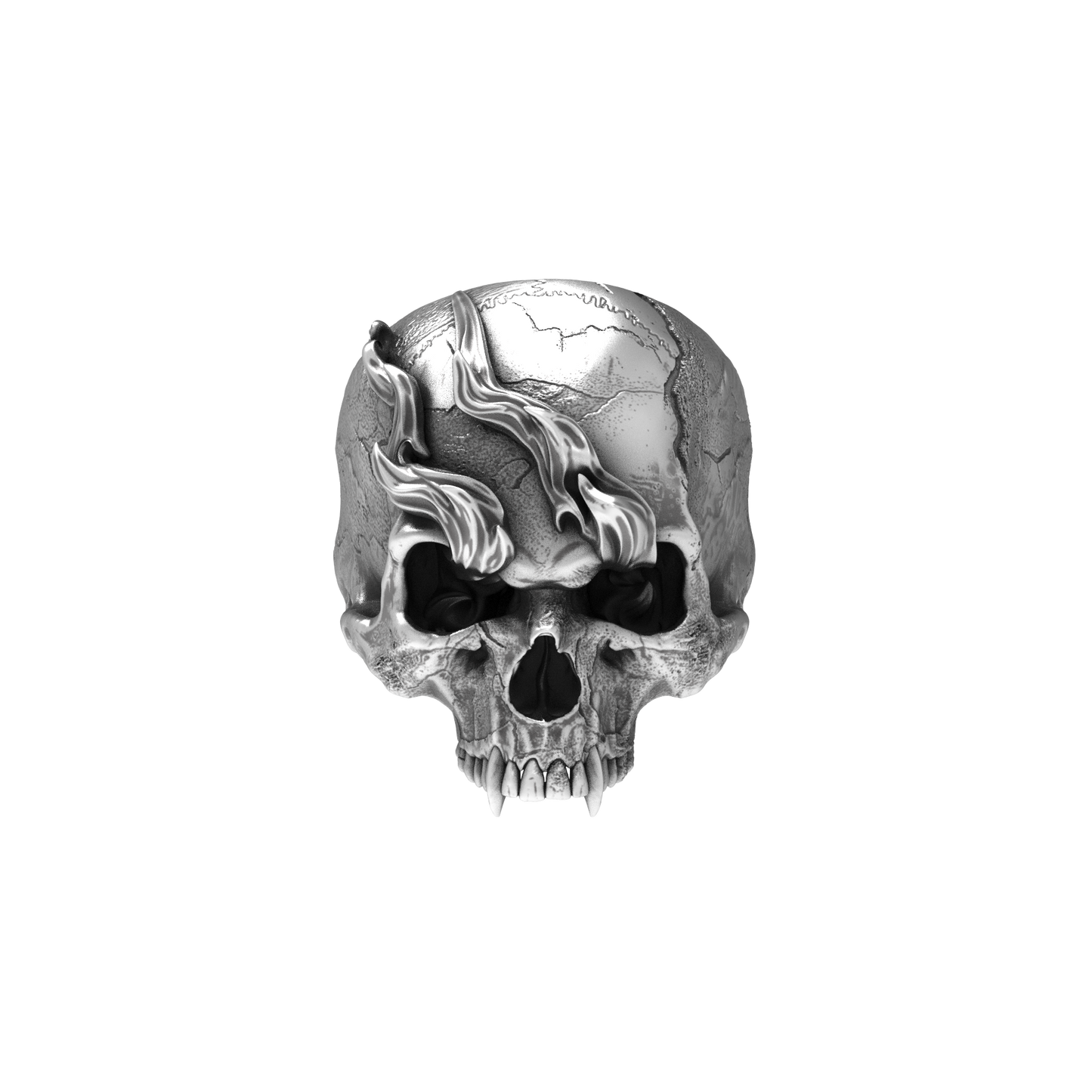 Smoking Skull Ring | Silver