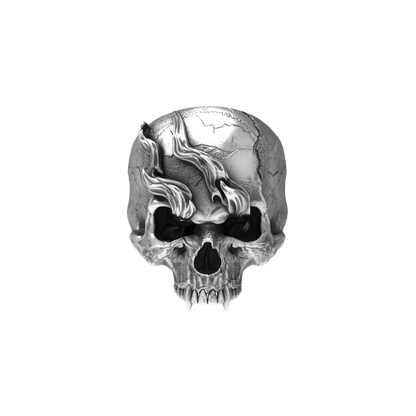 Smoking Skull Ring | Silver