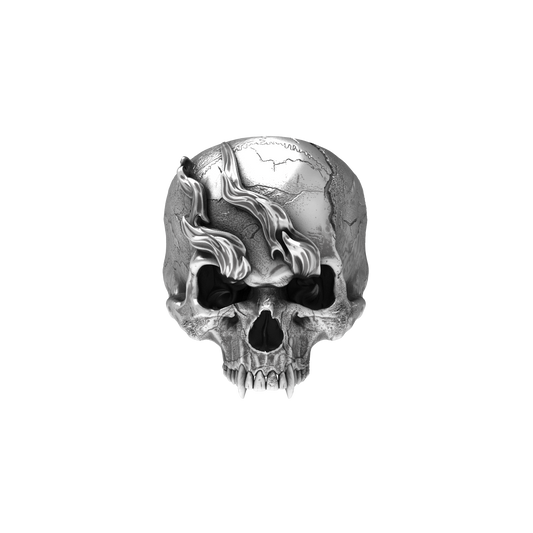 Smoking Skull Ring | Silver