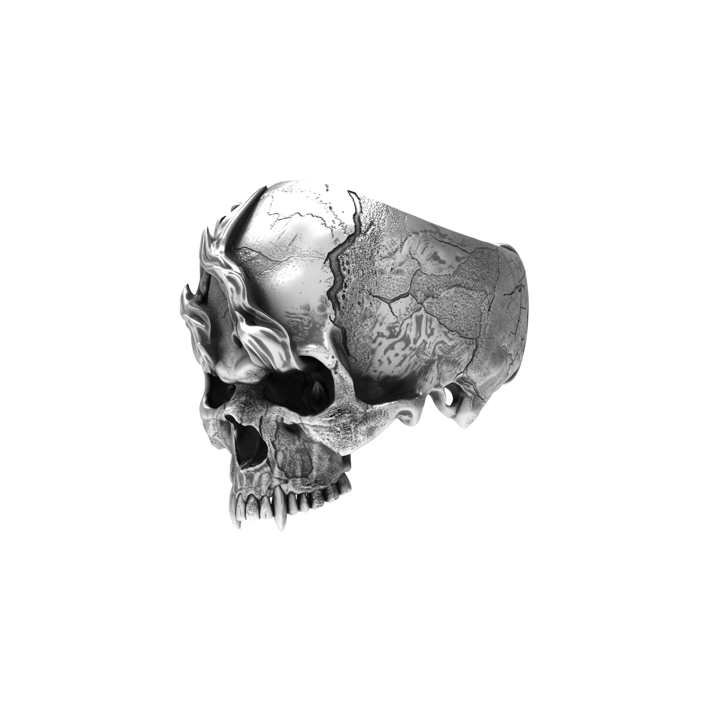 Smoking Skull Ring | Silver