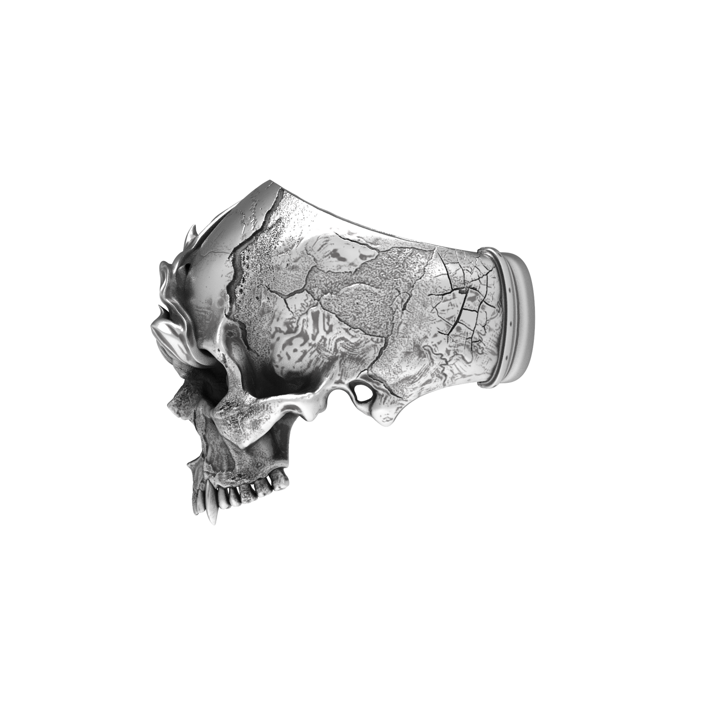 Smoking Skull Ring | Silver