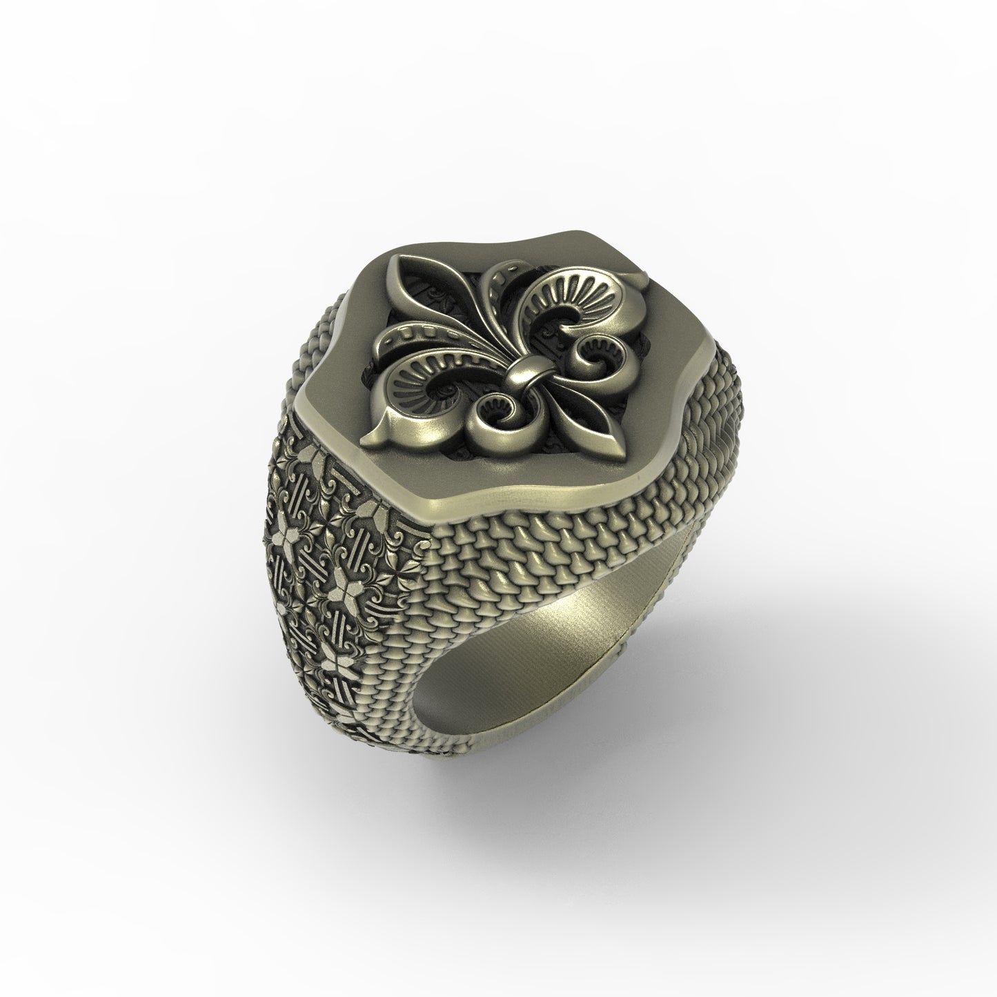 Fleur De Lis Ring Brass