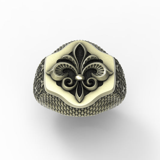 Fleur De Lis Ring Brass