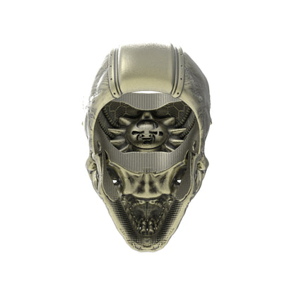 Brass TechSkull.1 Ring