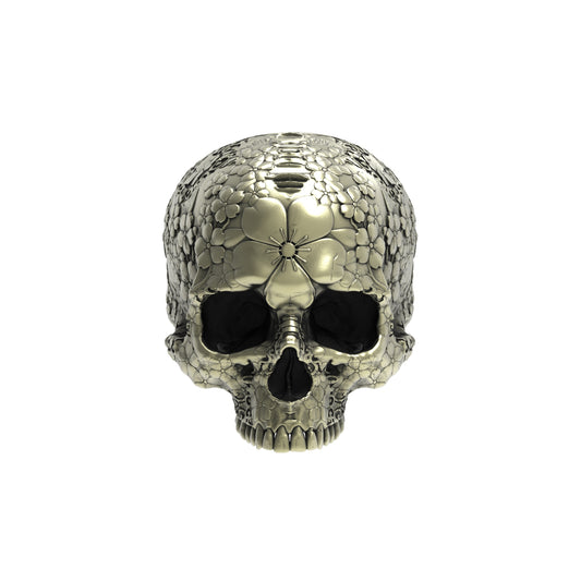 Anillo de calavera de jardín japonés de bronce