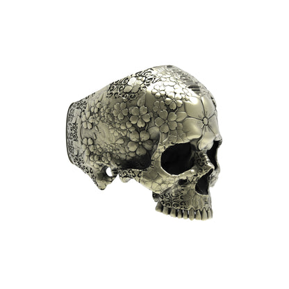 Brass Japanese Garden Skull Ring