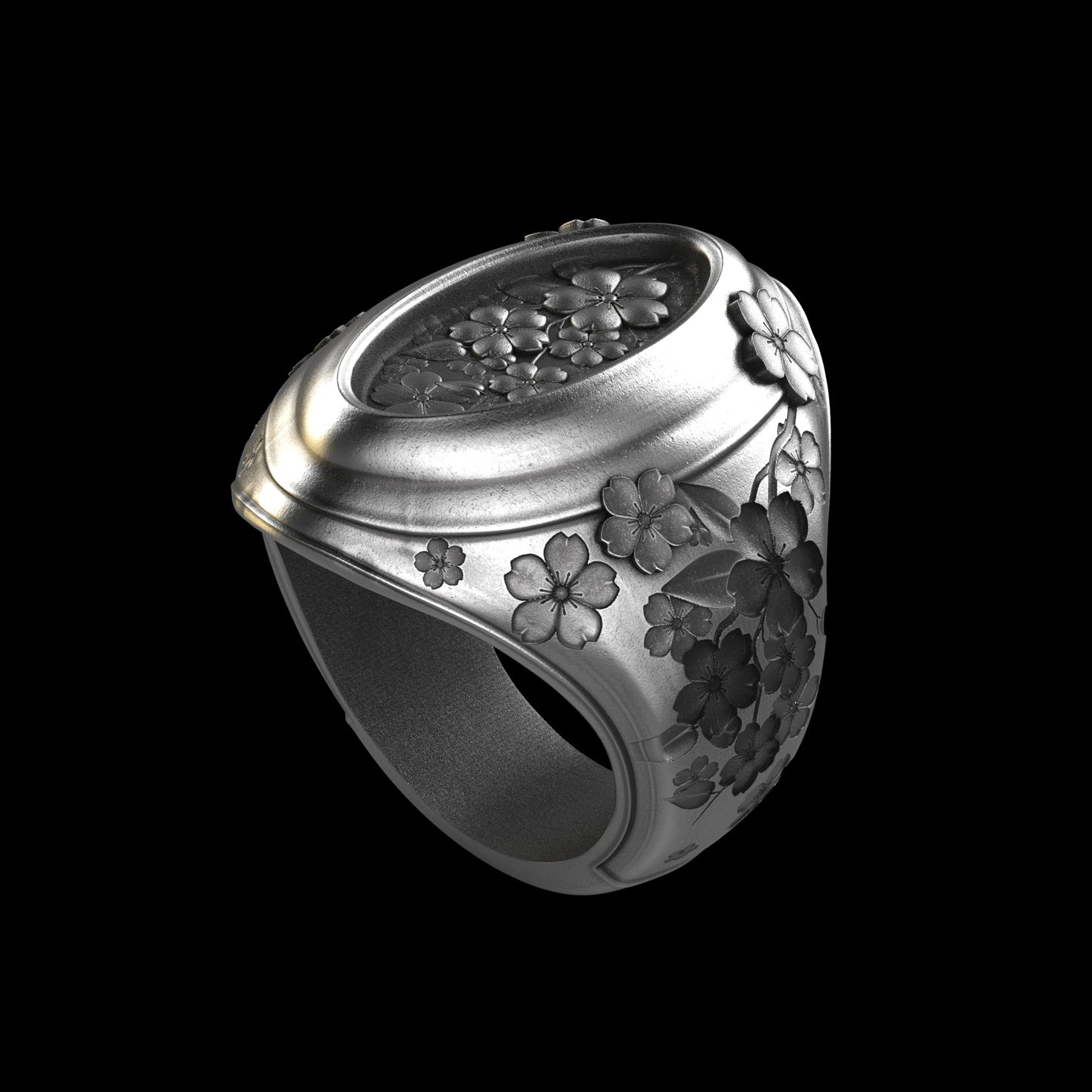 Sakura Signet Sterling Silver