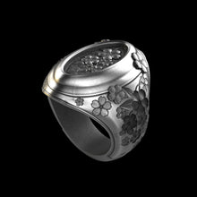Load image into Gallery viewer, Sakura Signet Ring Sterling Silver