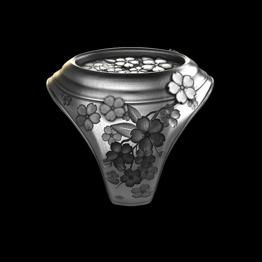 Sakura Signet Sterling Silver