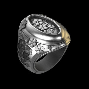 Sakura Signet Ring Sterling Silver