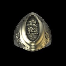 Load image into Gallery viewer, Brass Sakura Signet Ring