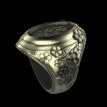 Load image into Gallery viewer, Brass Sakura Signet Ring