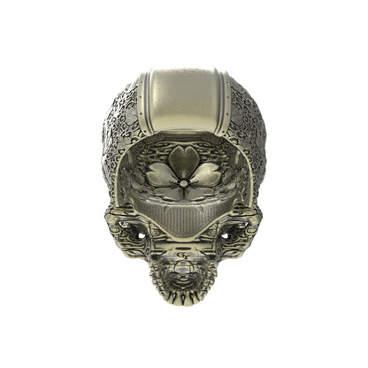 Brass Japanese Garden Skull Ring