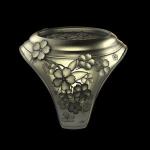 Brass Sakura Signet Ring