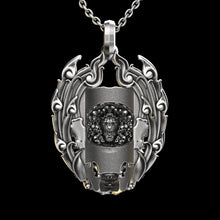 Load image into Gallery viewer, Tiger Skull Pendant Sterling