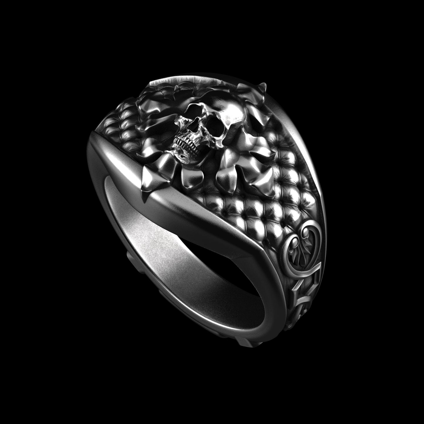 Skull Signet Ring Sterling Silver