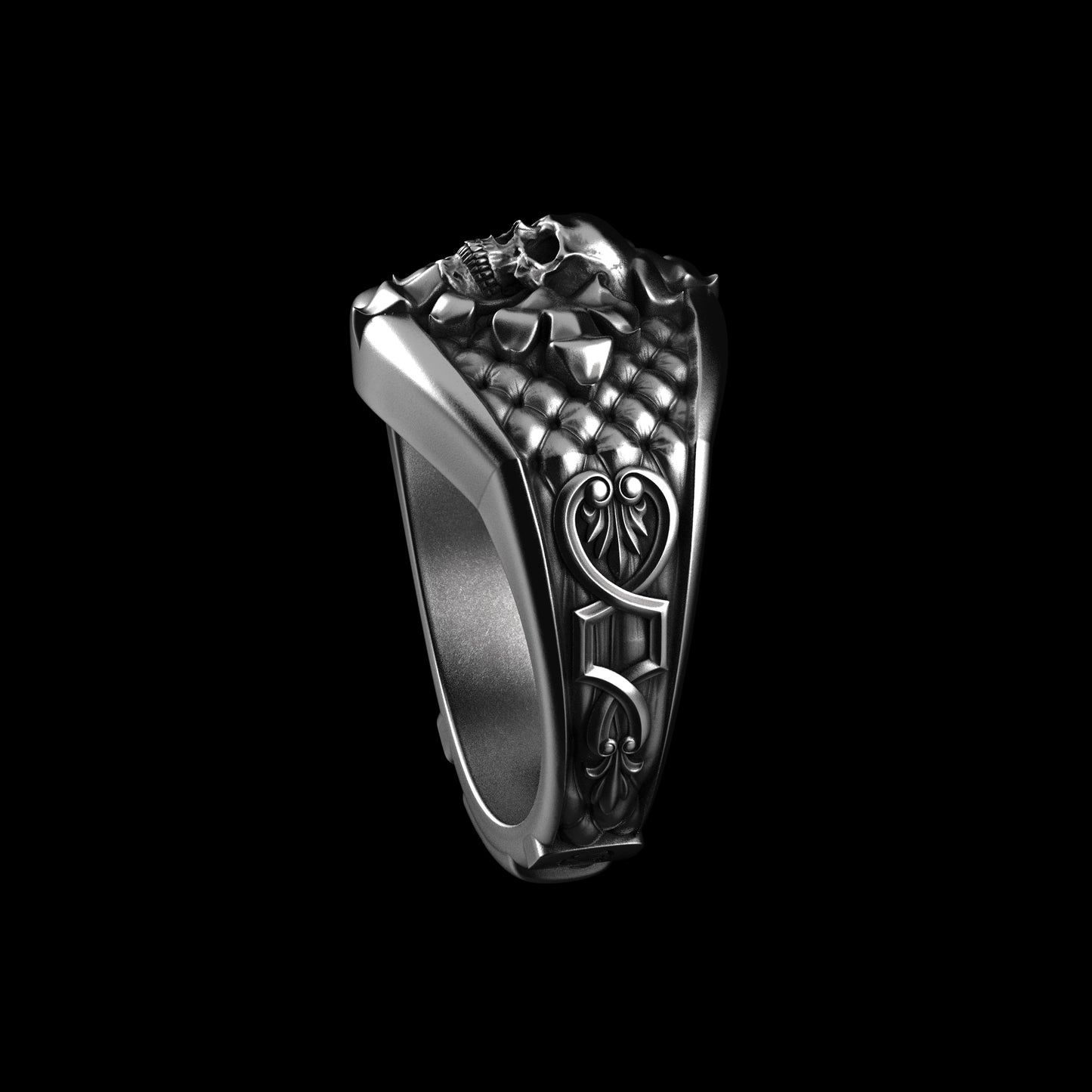 Skull Signet Ring Sterling Silver