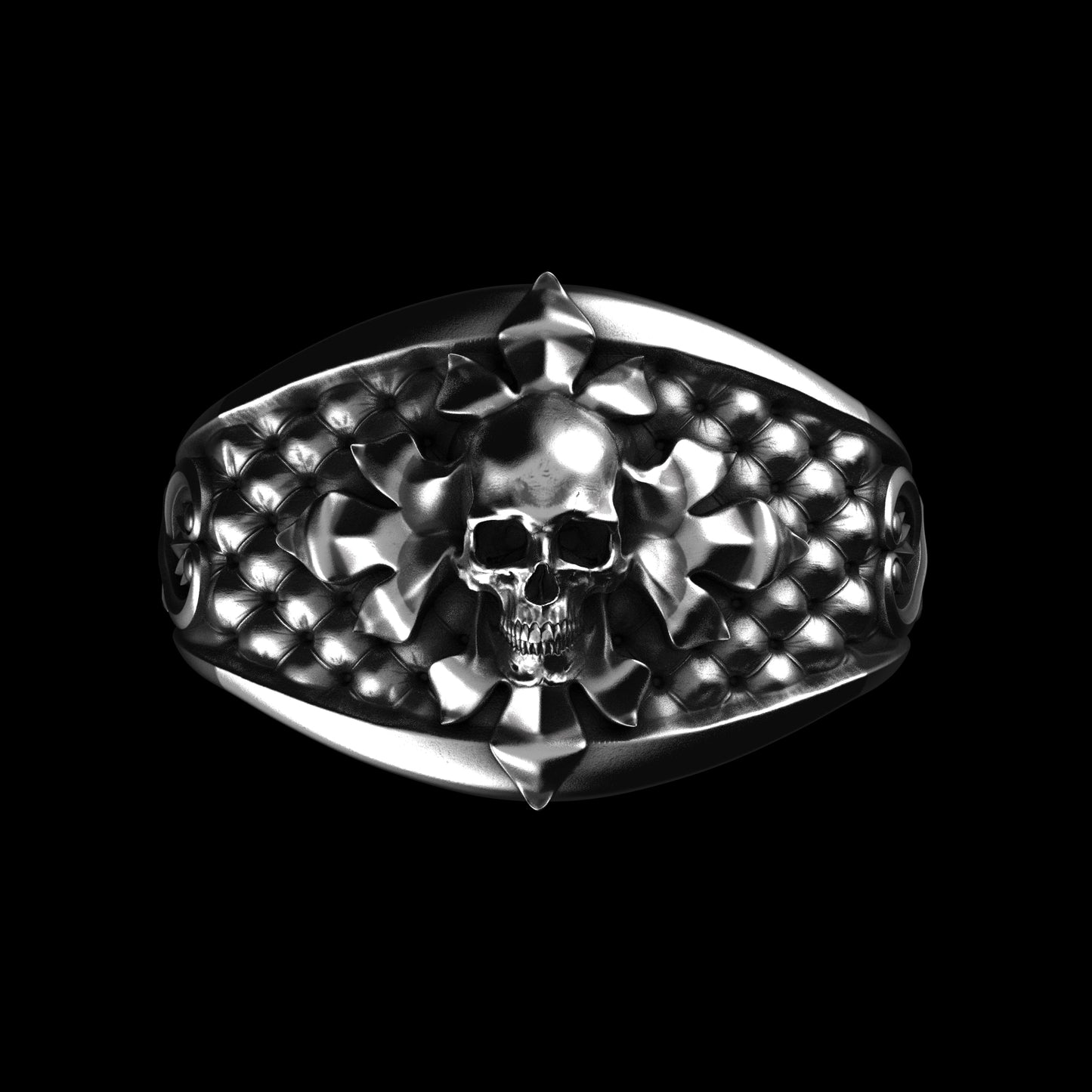 Skull Signet Ring Sterling Silver