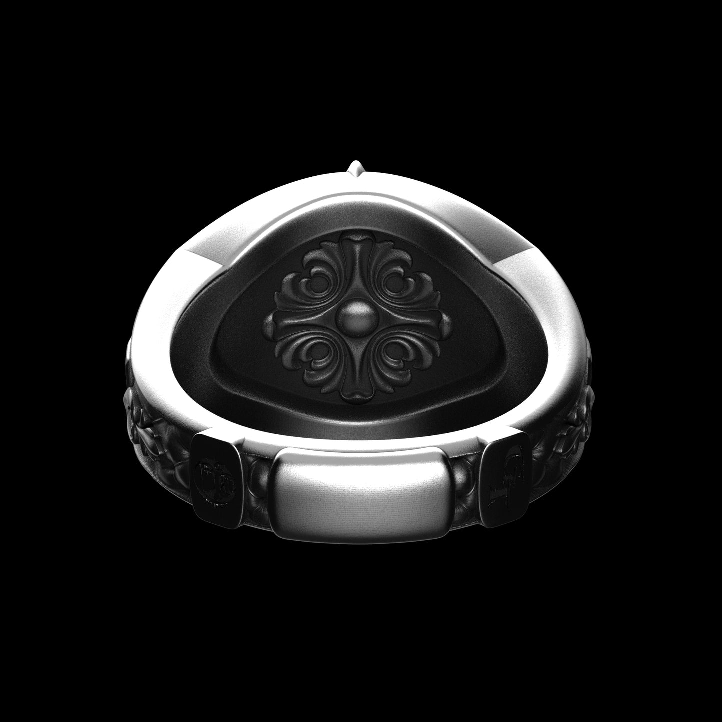 Skull Signet Ring Sterling Silver