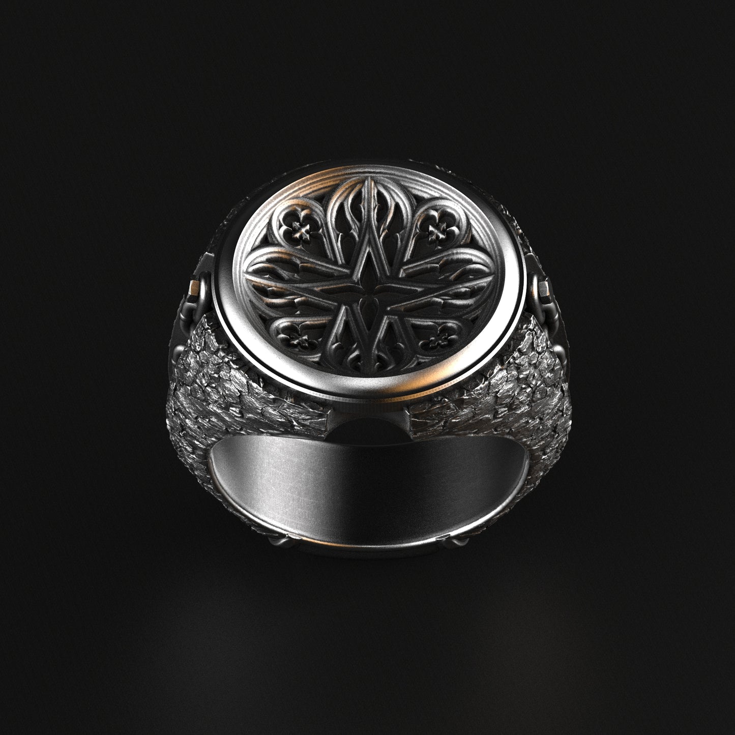 Tracery Signet Ring Sterling Silver