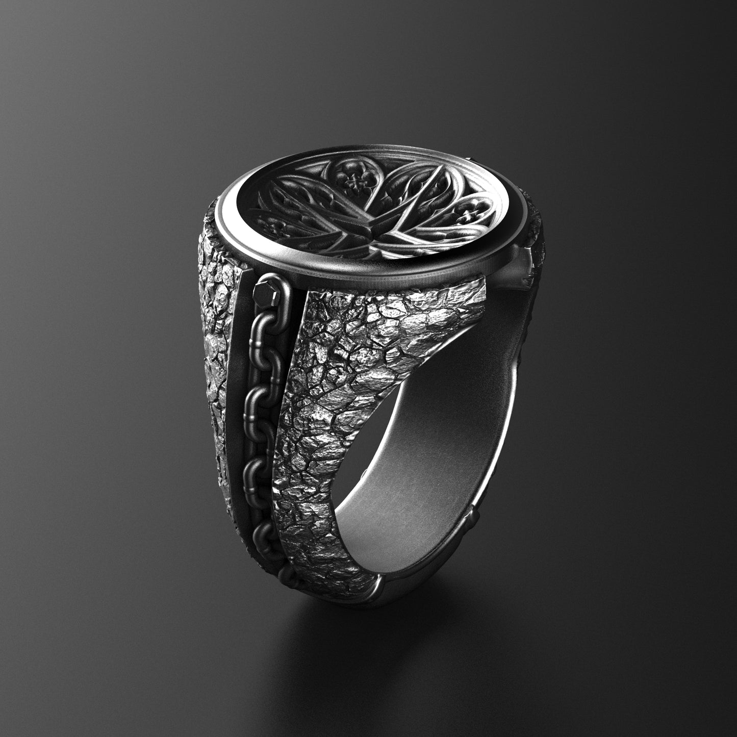 Tracery Signet Ring Sterling Silver