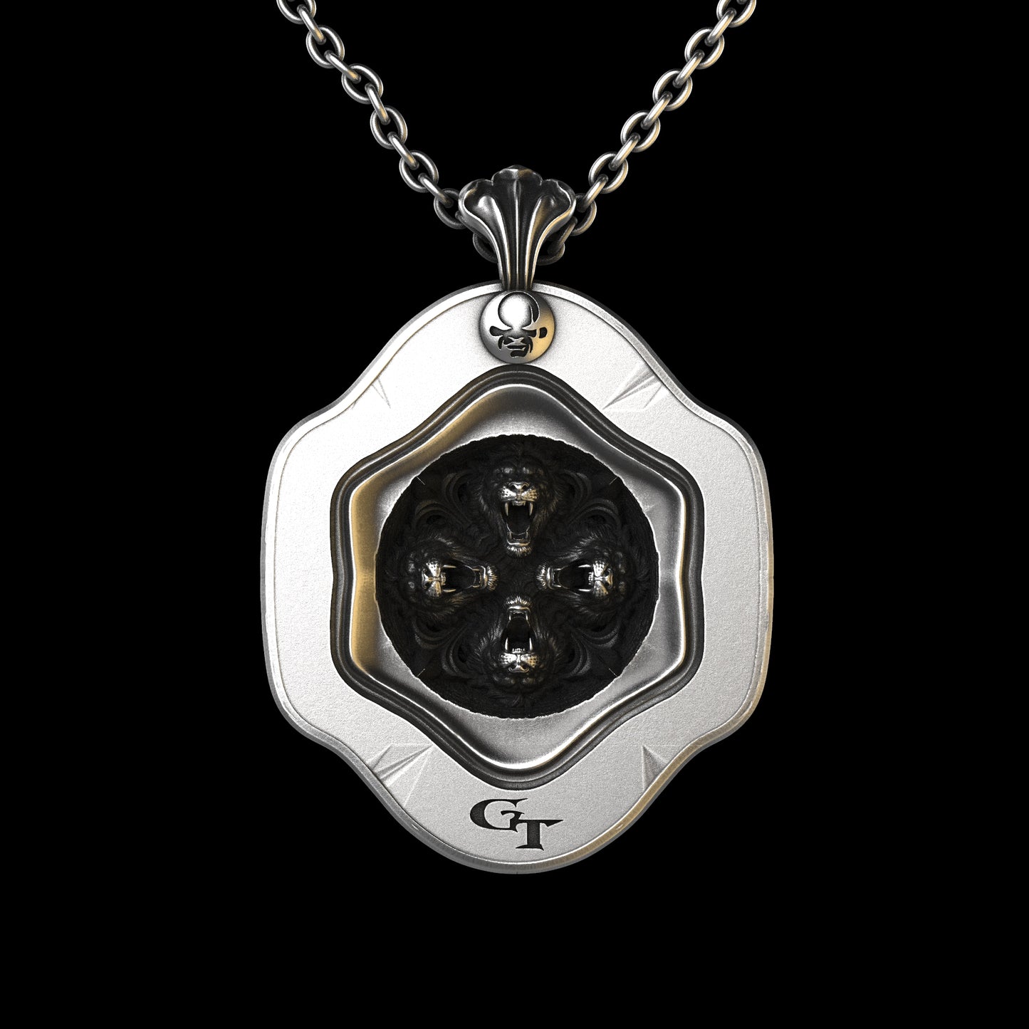 Sovereign Lion Pendant Sterling Silver