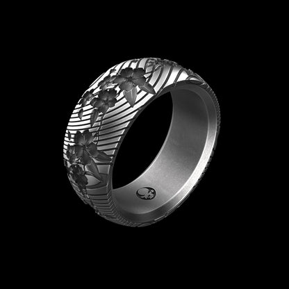 Cherry Blossom Band Sterling Silver