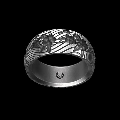 Cherry Blossom Band Sterling Silver