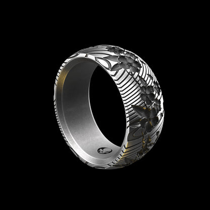 Cherry Blossom Band Sterling Silver