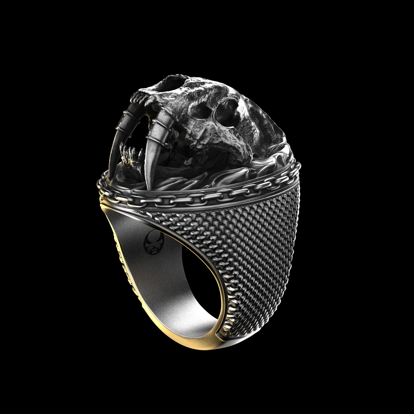 Saber Tooth Skull Ring