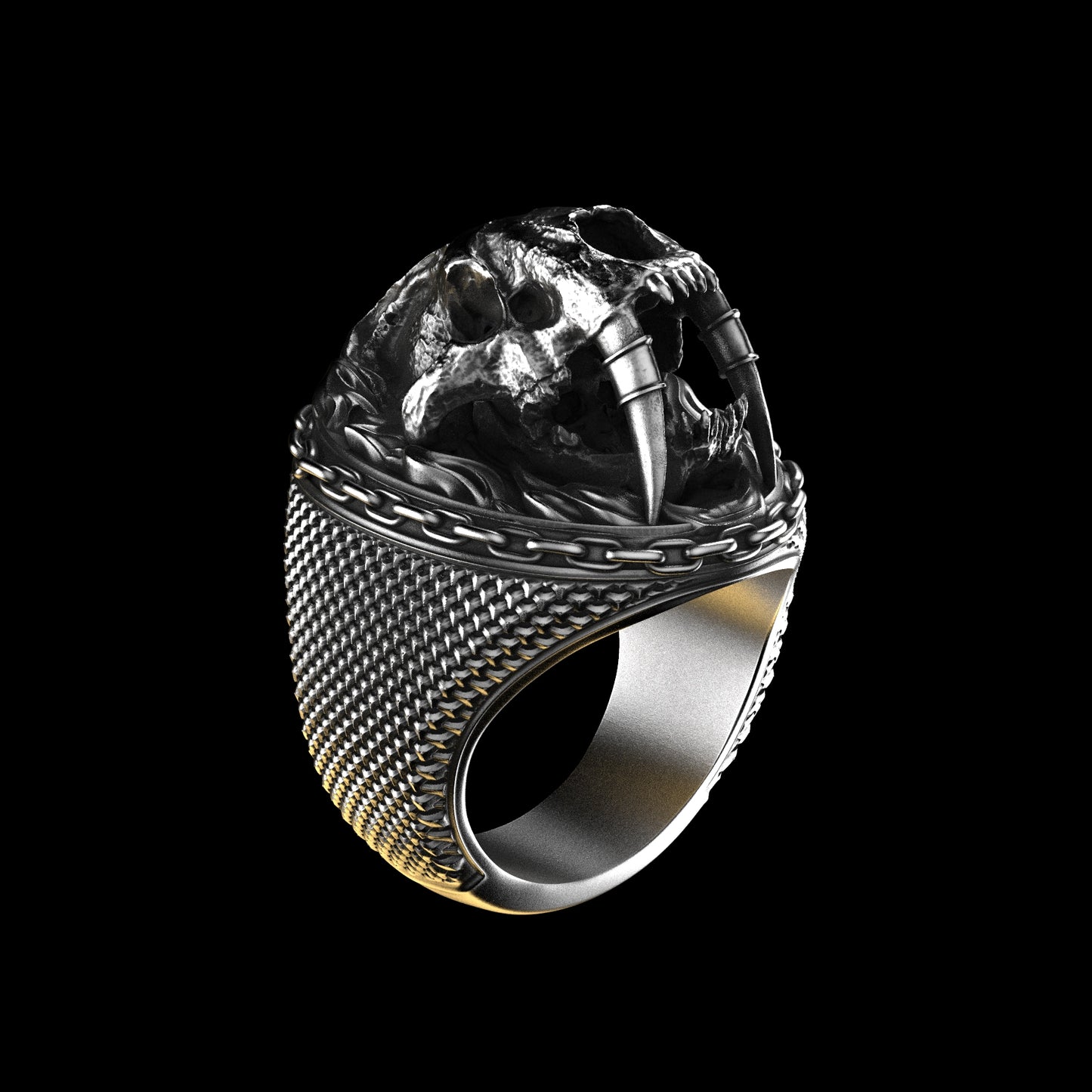 Saber Tooth Skull Ring