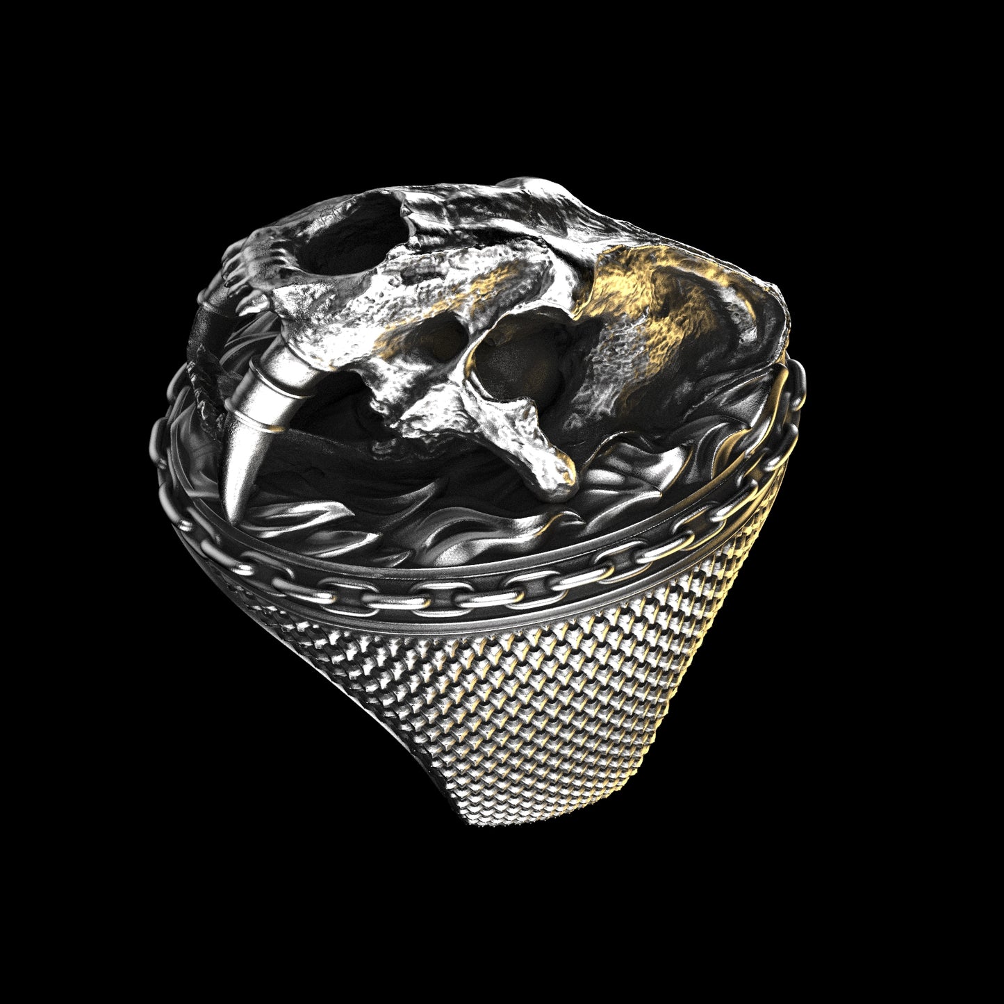 Saber Tooth Skull Ring
