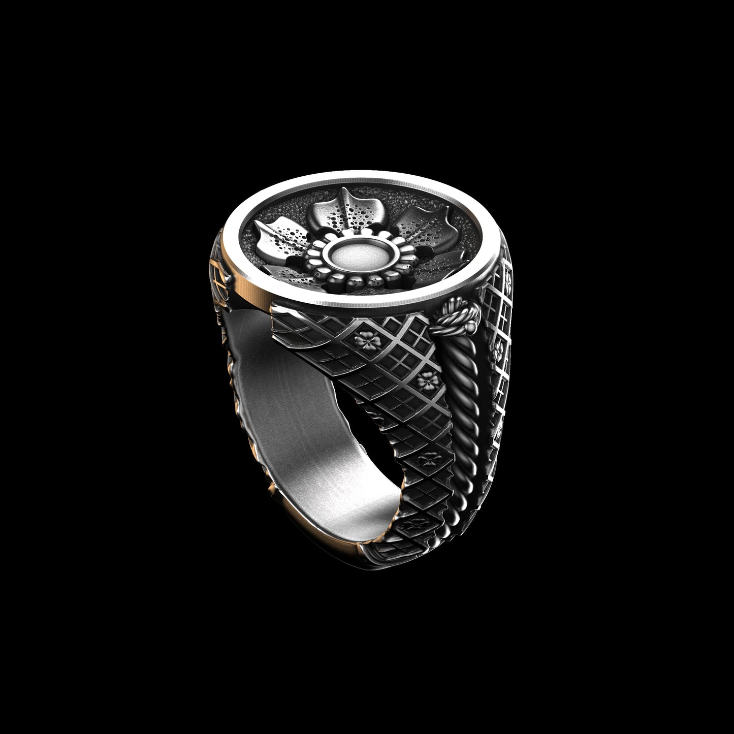 Lattice Signet Sterling Silver