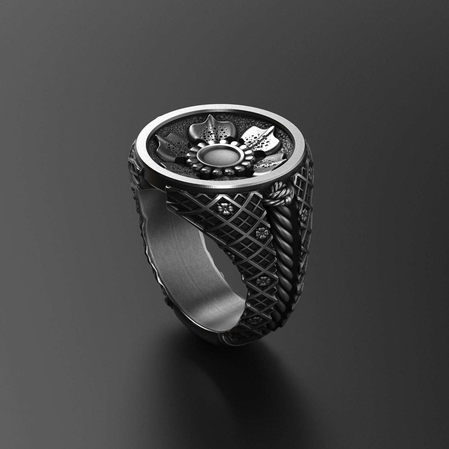 Lattice Signet Sterling Silver